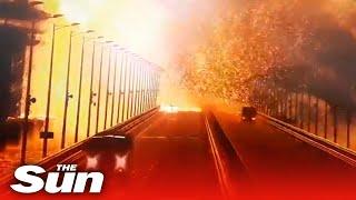 Crimea bridge is blown up in explosion as Russia blames 'truck bomb' attack