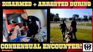 LEGALLY ARMED man refuses to DISARM to make cops feel comfortable, and gets arrested #police #rights