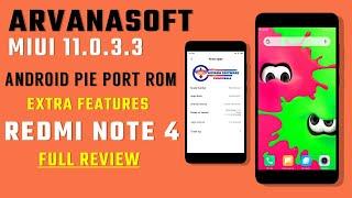 ARVANASOFT 11.0.3.3 Pie Port Rom For Redmi Note 4 (Mido) EXTRA FEATURES | MIUI 11 | Full Review