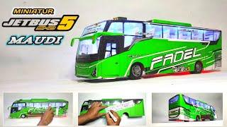 MEMBUAT MINIATUR JetBUS  FADEL "MAUDI" Full dari kardus, (Sudah Lengkap Interior+Lampu)