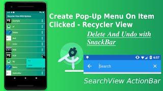 Recycler View In Android Studio | Search Items Using SearchView Action Bar Filter Items