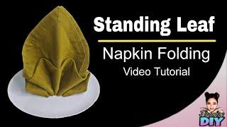 Standing Leaf Cloth Napkin Folding Tutorial #napkinfolding #tutorial