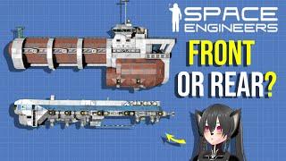 Freighter Ship Design, Front vs Rear Cargo Benefits, Space Engineers