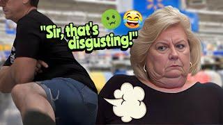 THE POOTER - "That's F****** Disgusting!" - Farting at Walmart Prank