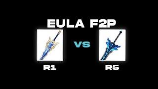 Eula CO | Weapon Comparison: Song Of Broken Pines R1 vs Snow Tombed R5  |【Genshin Impact】