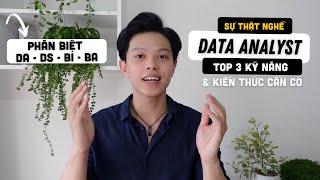 Nghề DATA ANALYST | Top 3 Kỹ năng & Kiến thức quan trọng nhất | Phân biệt DA - DS - BI