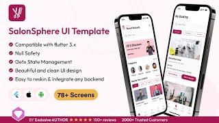 SalonSphere UI Template: Book a salon service App in Flutter 3.x (Android, iOS) UI app template