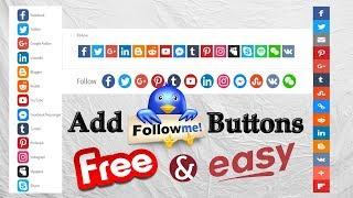 Follow Buttons Generator - How To Create & Add Social Follow Button For Your Webpages/Blogs