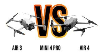 DJI Drone Showdown: Air 3 vs Air 4 vs Mini 4 Pro