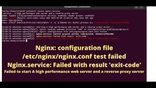 nginx service: Failed with result 'exit code' || process exited, code=exited, status=1/FAILURE