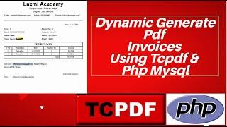 Dynamic generate pdf Invoices using tcpdf & php mysql