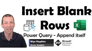 Insert Blank Row for each change in a value using Power Query