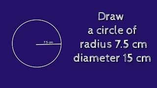 How to draw a circle of radius 7.5 cm using compass. shsirclasses.