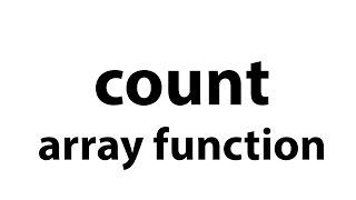 count   array function in php