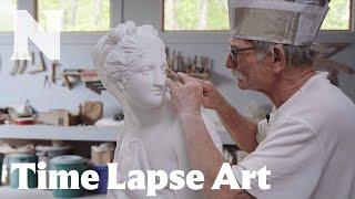 See a sculptor recreate Antonio Canova’s “Venus” step-by-step, from clay to marble | Time Lapse Art