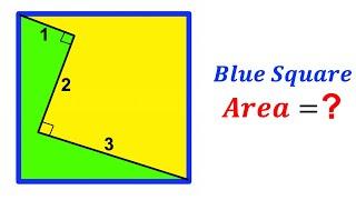 Can you find area of the Blue Square? | (Justify your answer) | #math #maths | #geometry