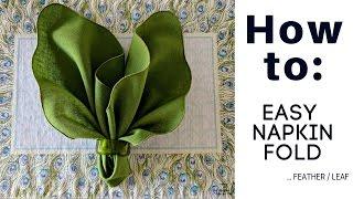 Feathery Leaf Easy Napkin Fold Tutorial