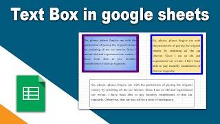 How to add text box to sheets in google spreadsheet