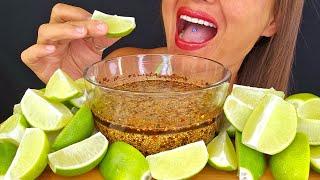 EATING LIMES WITH SKIN ON & PEPPER SAUCE!  EXTREME SOUR ASMR MUKBANG EATING NOISES NO TALKING