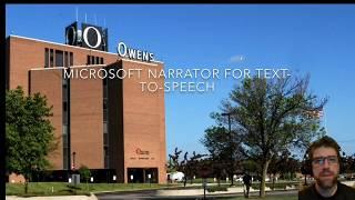 Microsoft Narrator for advanced text-to-speech (with mouse), PART 1