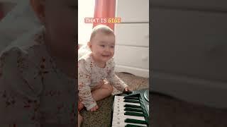 That LAUGH.. Baby Plays Piano  #cutebaby #toddler #trending