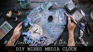 [SUB] #19. VIOLET WALTZ OF THE SPRING | Scent of Periwinkle Flowers | DIY Mixed Media Art Clock