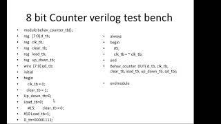 counter   8  bit  testbench  verilog