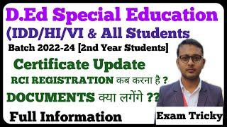 D.Ed Special Education | RCI REGISTRATION | CRR NUMBER | CERTIFICATE | ALL 2ND YEAR STUDENTS