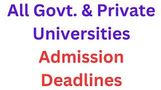 Universities Admission Open in Pakistan 2024 I Universities Admission Open in Karachi 2024