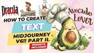 Midjourney v6 prompts examples , How to create TEXT Midjourney V6