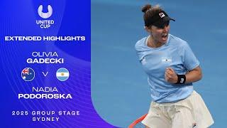 Olivia Gadecki v Nadia Podoroska Extended Highlights | United Cup 2025 Group F