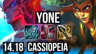 YONE vs CASSIOPEIA (MID) | 67% winrate, 6/1/4 | EUW Master | 14.18