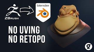 Zbrush to Blender Workflow NO UV's NO Retopology - Zbrush and Blender Tutorial