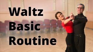 Waltz Basic Routine with Foot Positions, Footwork, Directions and Amounts of Turn