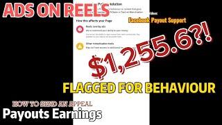 Flagged for behaviour | Facebook payouts support | Ads on reels restricted #flagged for behaviour