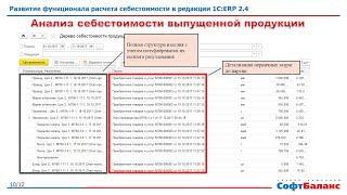 1С ERP 2.4 себестоимость