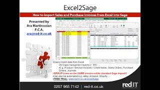 Excel2Sage: How to import Sales and Purchase Invoices into Sage from Excel