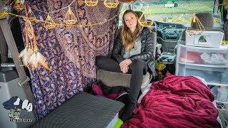 Solo Female lives in Van in Canada's Most Expensive City. Saves $1000+ in Minimalist Minivan Camper.