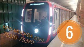 Метропоезд Москва 2020 (75319-75320) с громкими дверями КМТ на Калужско-Рижской линии // 29.03.2024