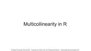 Multicollinearity. Variance Inflation Factor in R