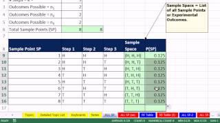 Excel 2013 Statistical Analysis #25: Probability Basics: Sample Points, Events & Event Probabilities