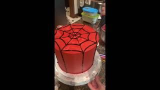 SPIDERMAN WEB PIPING TUTORIAL WITH ROYAL ICING