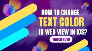 How to Change Text Color in WebView with Swift | Swift Tutorial #ios #tutorials