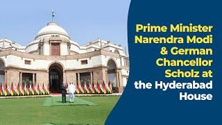 Prime Minister Narendra Modi & German Chancellor Scholz at the Hyderabad House