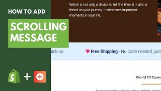 How to add Marquee Text (Scrolling Message) section to your Shopify store in few clicks