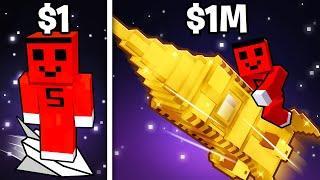 $1 vs $1.000.000 ROKET  YAPI KAPIŞMASI !!  - Minecraft