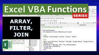 Excel VBA Functions: ARRAY, FILTER, JOIN