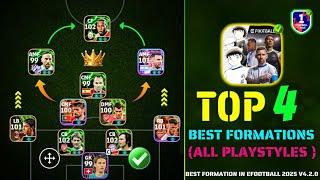 Top 4 Best Formations In eFootball 2025  | Best Quick Counter Formation Pes 2025