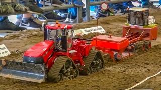 BIG RC tractor Action! R/C tractors working hard! Case! John Deere!