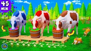 Color Cows - Wild and Playful - Fam Animals Crazy Games and Surprising Attacks Compilation | Funny